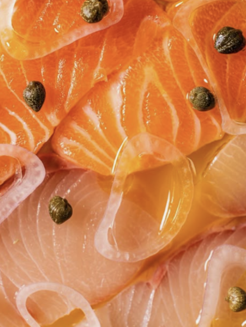 Cured fish, sliced