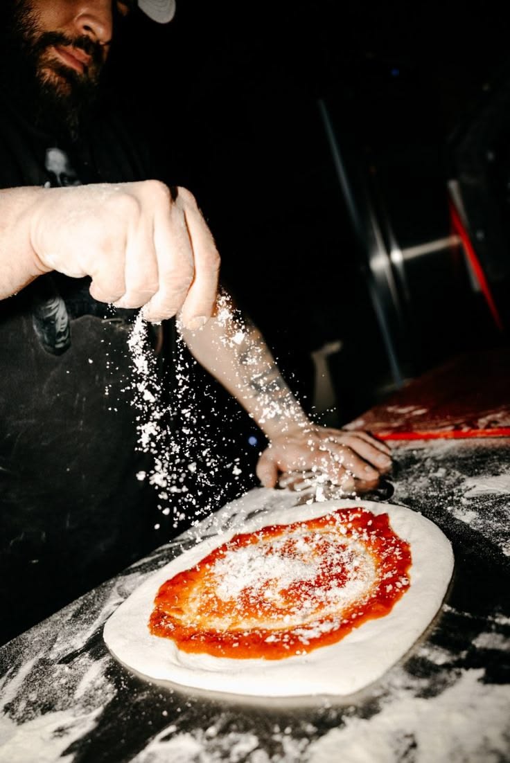 Dressing a dish in the kitchen