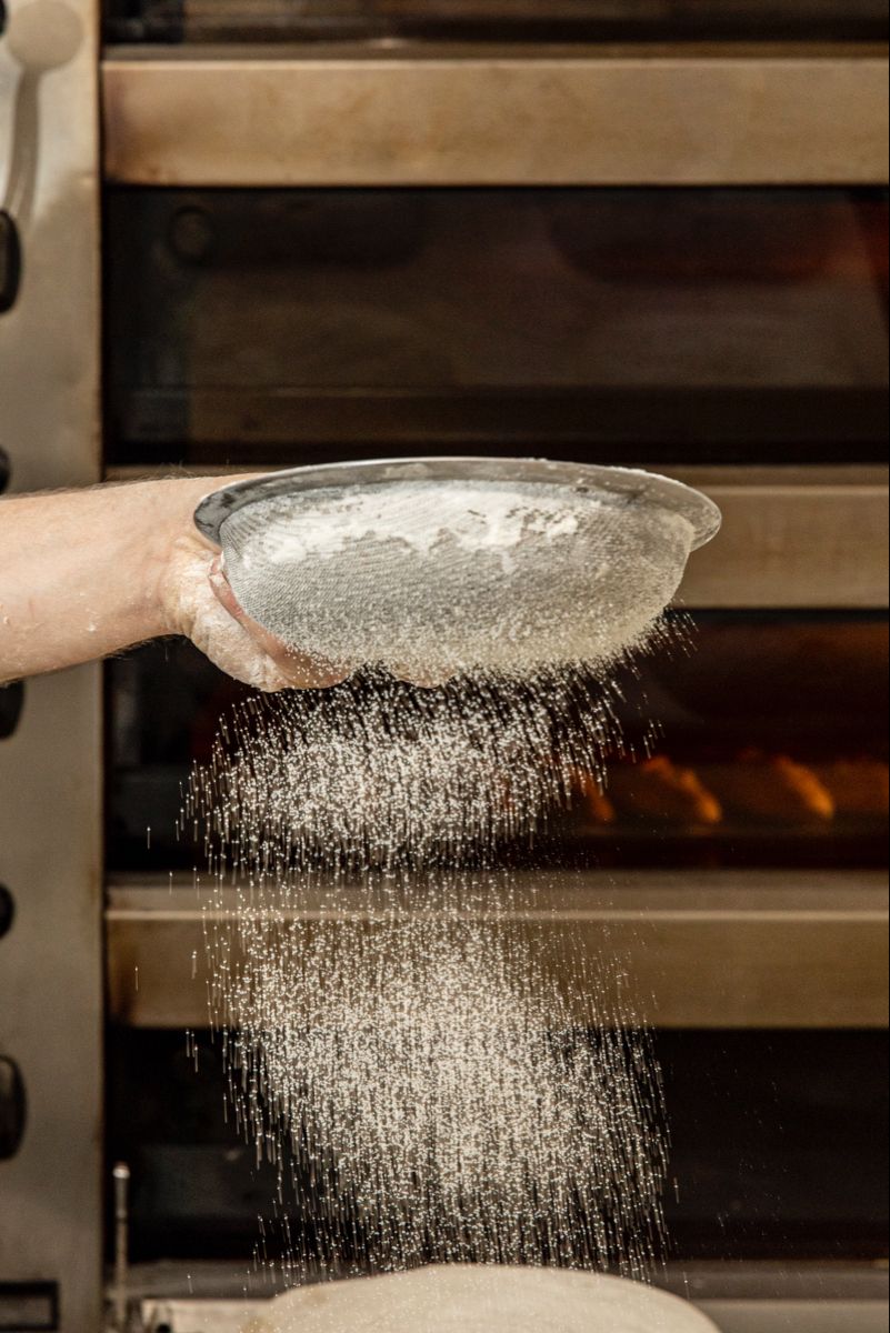 Flour over the oven