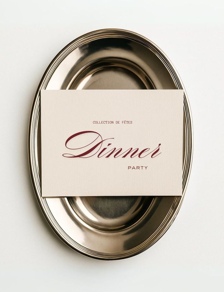A printed dinner card